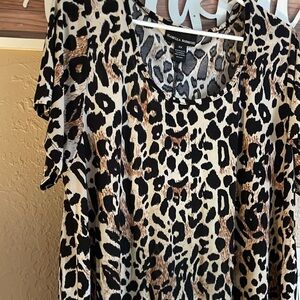 Andrea Jovine Leopard Print Blouse fast shipping